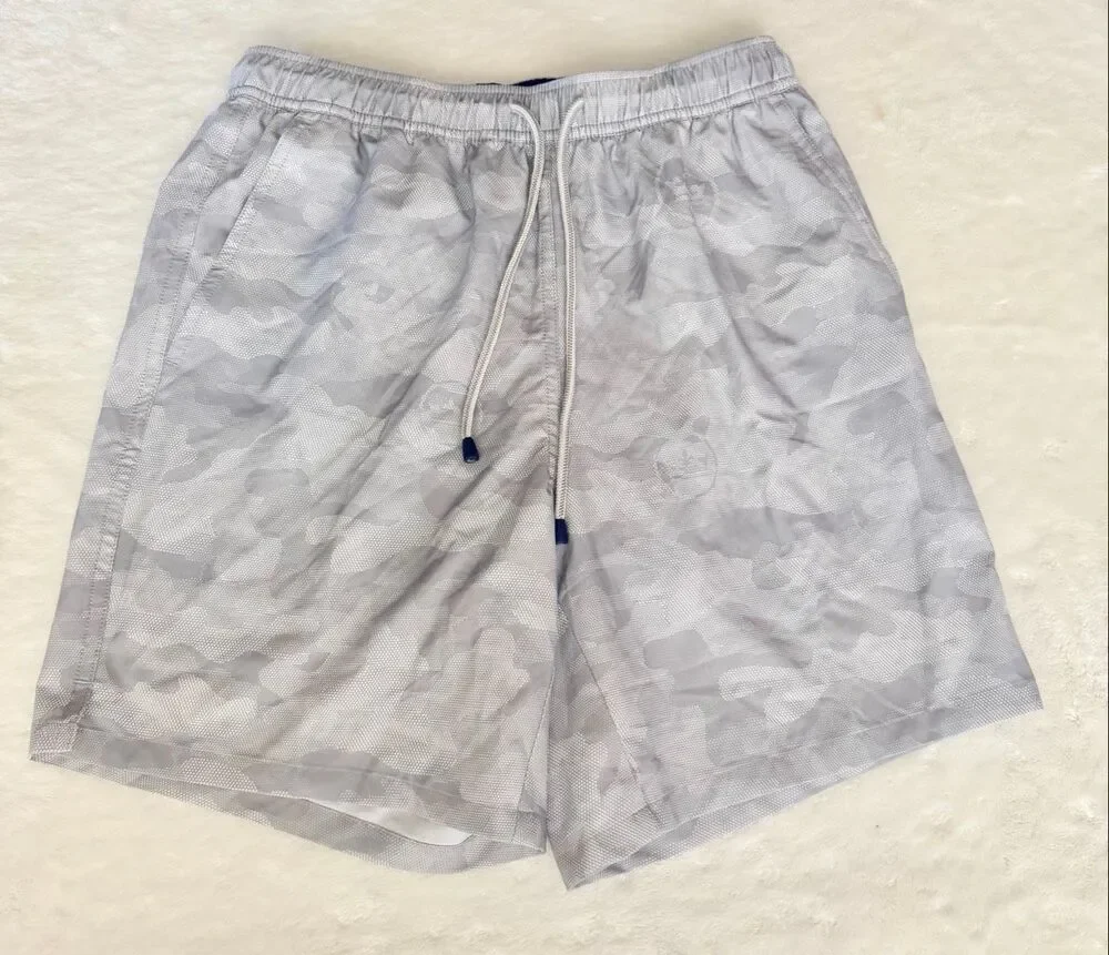 Peter Millar Men’s S Gray Camo Swim Trunks Board Shorts Crown Logo
